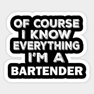 BARTENDER Sticker